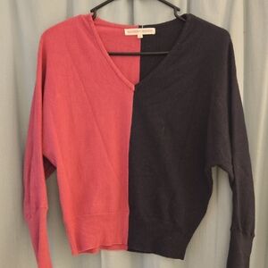 Maison Jules Two-Tone V-Neck Sweater